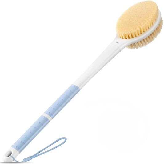 Back Scrubber Body Shower Brus Anti Slip Brosse de bain à longue poignée avec poils doux rigides Douche Exfoliant Brosse humide à sec