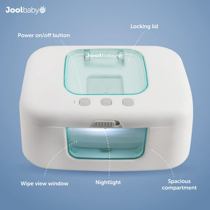 Baby Calentador Y Dispensador De Toallitas Para Bebé Con Luz LED Cambiante Y Interruptor De Encendido/Apagado De Jool